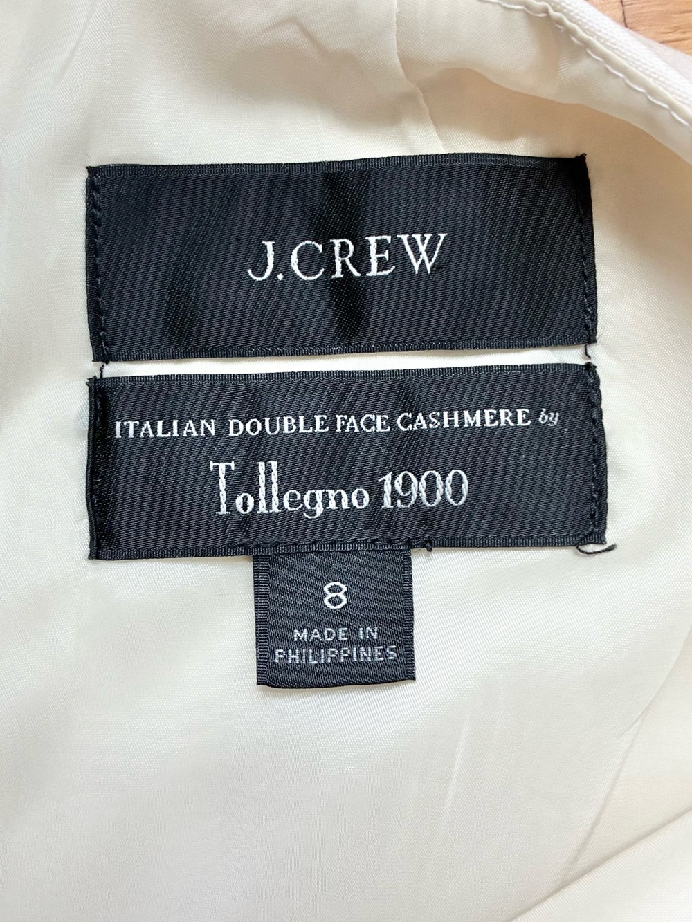 J. Crew Dress Italian Double Face Cashmere by Tollegno 1900 Cream Size 8 - Picture 11 of 15